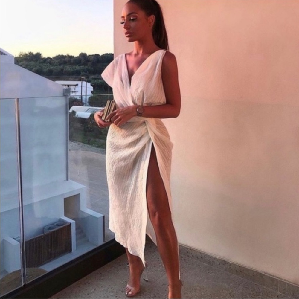 New Zara white midi dress
